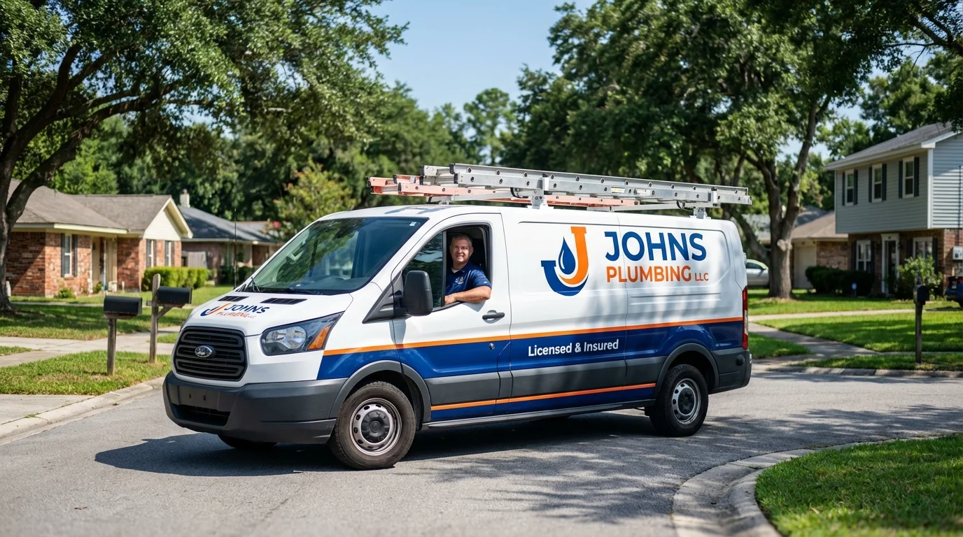 Johns Plumbing LLC service van in Port Monmouth, NJ