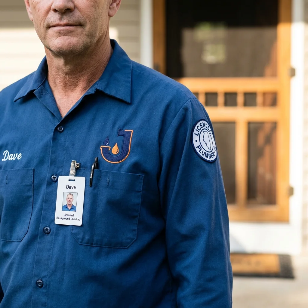 Licensed plumber showing ID badge in Port Monmouth, NJ