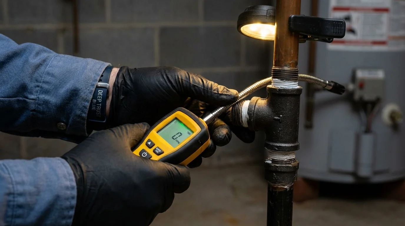 Gas leak detection with electronic sniffer by Johns Plumbing LLC in Port Monmouth