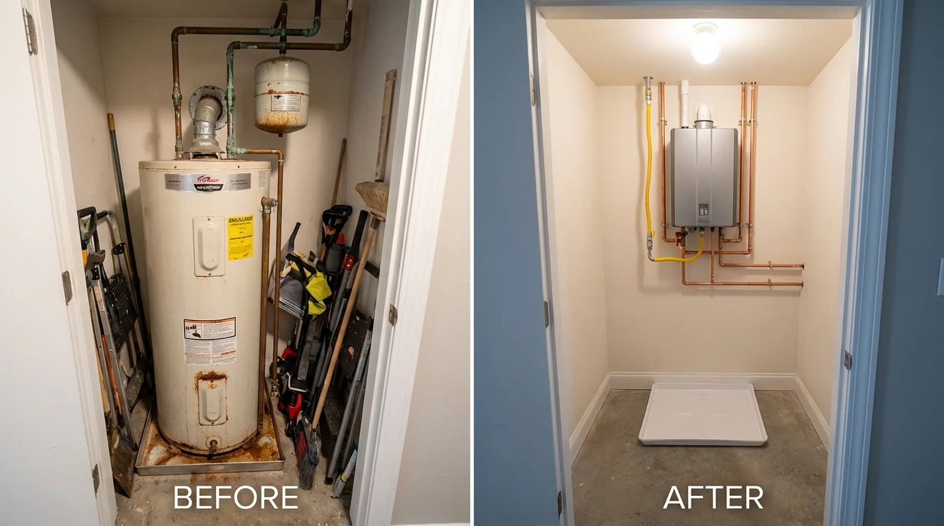 Tank water heater versus wall-mounted tankless unit comparison for Port Monmouth, NJ homeowners